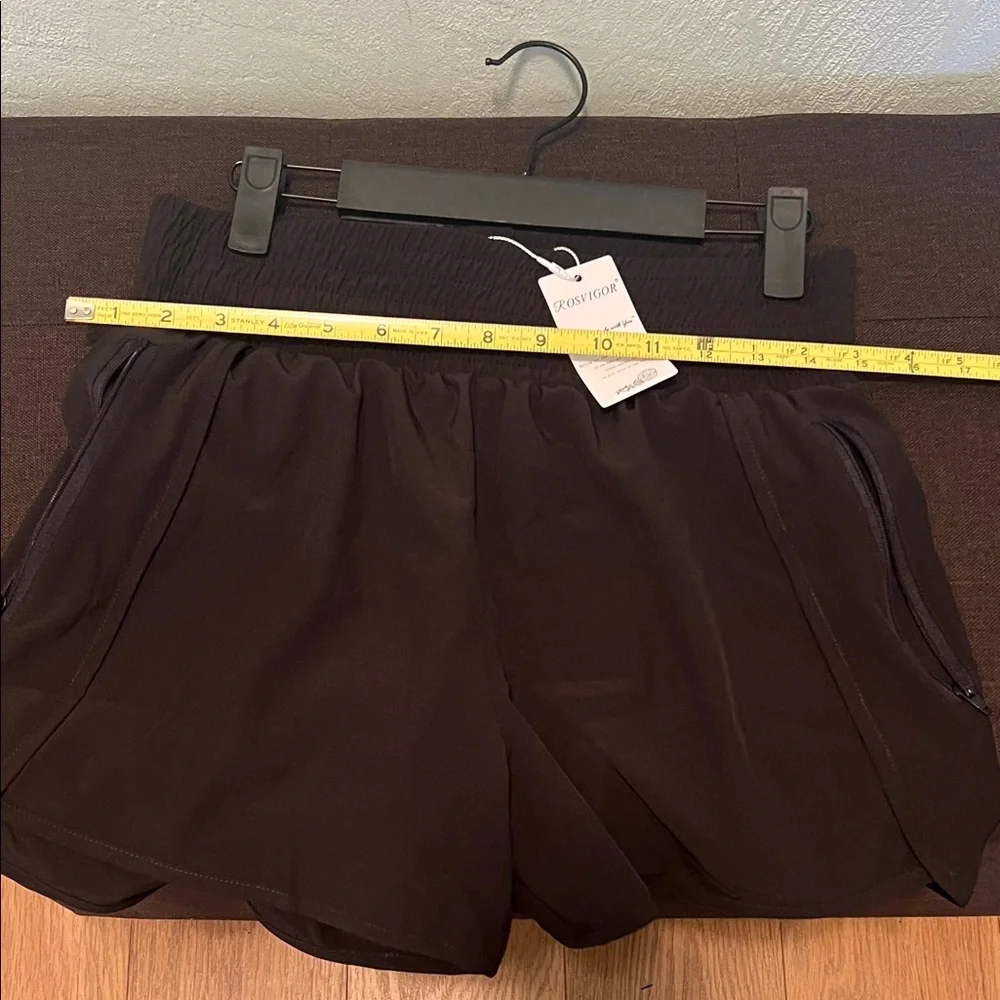 #1150+Elegant High Waist Black Women's Shorts W/  /Right & Left Zipper Pockets - Picture 6 of 7